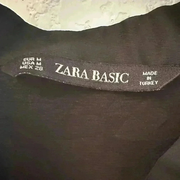 Zara Women’s Basic Blouse Black Medium - Picture 5 of 5